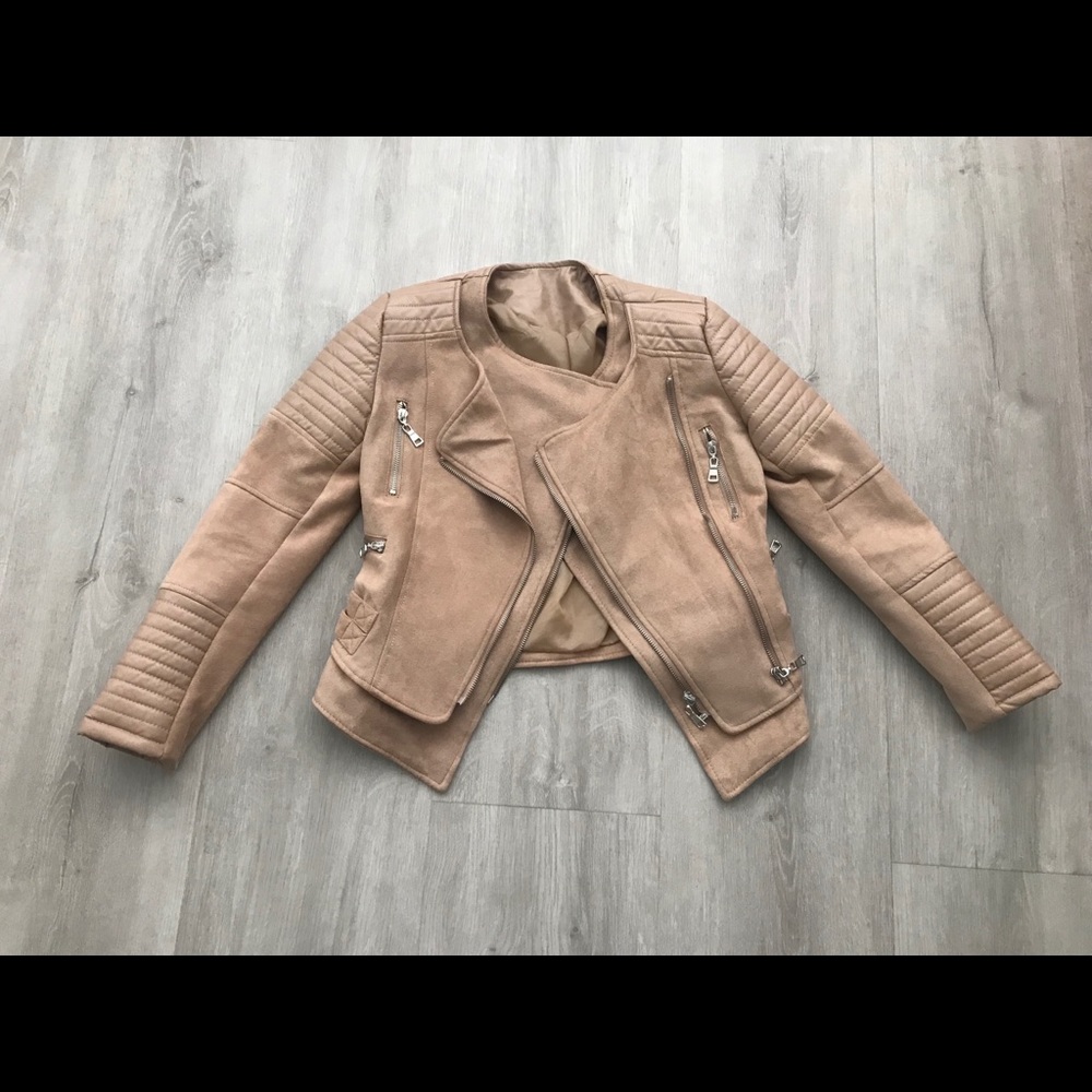 Beige moto  jacket